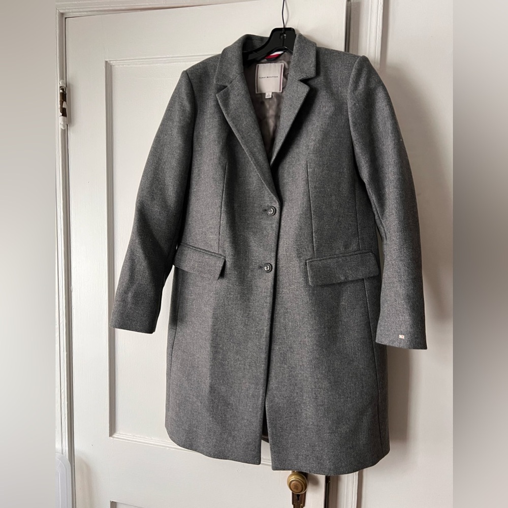 Tommy Hilfiger grey peacoat for women